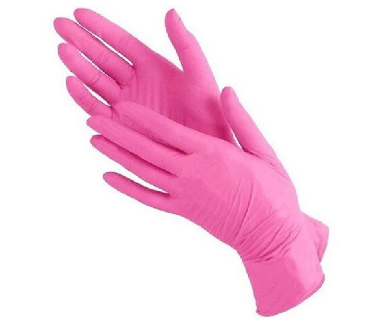 Перчатки нитриловинил (розовые) Wally Plastic 50пар/уп