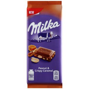 Шоколад MILKA 90г Молочный арахис/карамель/воздушный рис/хлопья