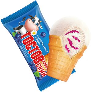Мороженое ГОСТОВский 70г Пломбир ванильно/шоколадный рожок