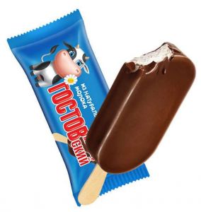 Мороженое ГОСТОВский 70г Пломбир в шоколадной глазури эскимо