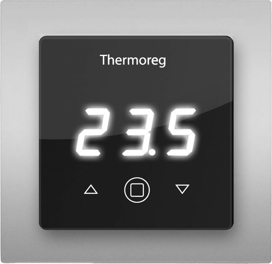 Сенсорный терморегулятор для теплого пола Thermo Thermoreg TI-300 Black Color SE Silver 16 А/3600 Вт