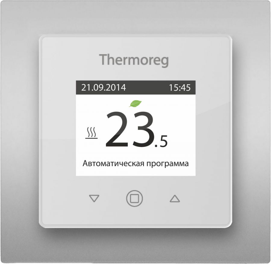 Сенсорный терморегулятор для теплого пола Thermo Thermoreg TI-970 White Color SE Silver 16 А/3600 Вт