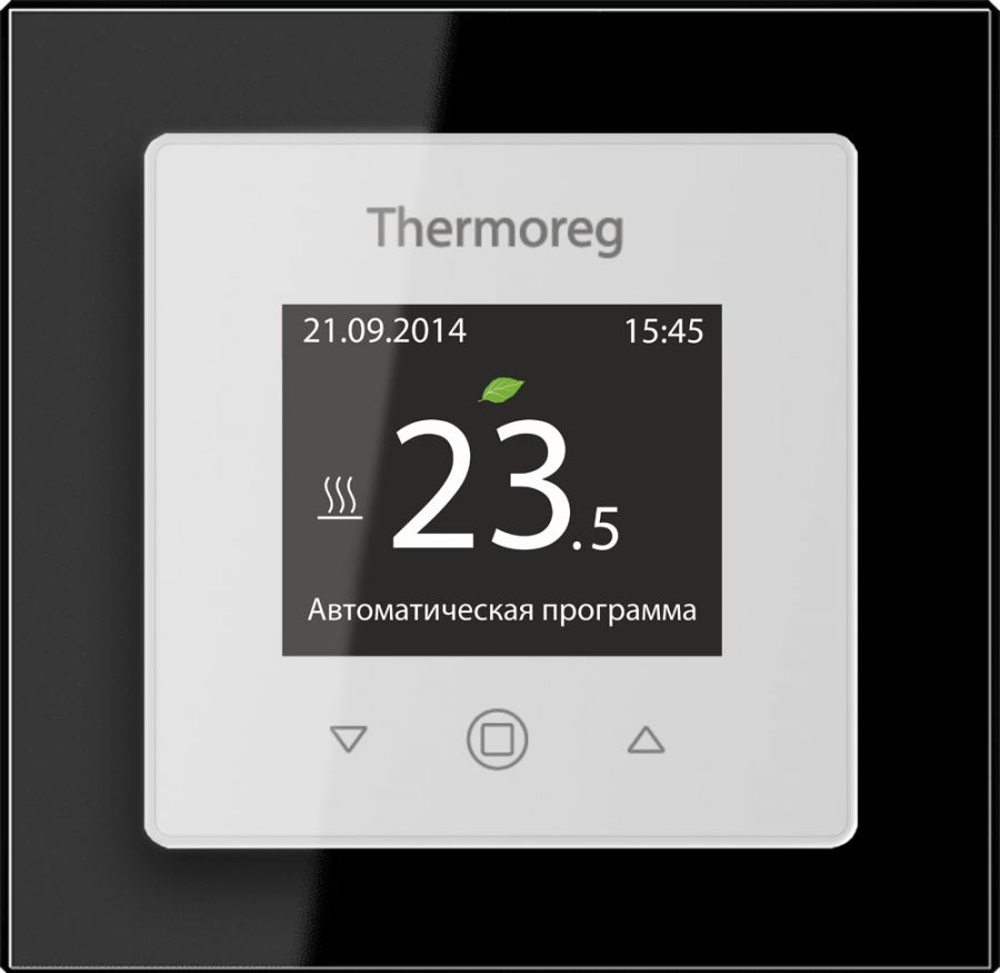 Сенсорный терморегулятор для теплого пола Thermo Thermoreg TI-970 White Color SE Black 16 А/3600 Вт