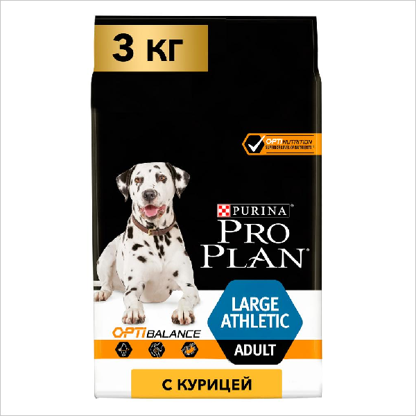 Сухой корм для собак крупных пород Pro Plan Large Athletic с атлетическим телосложением с курицей