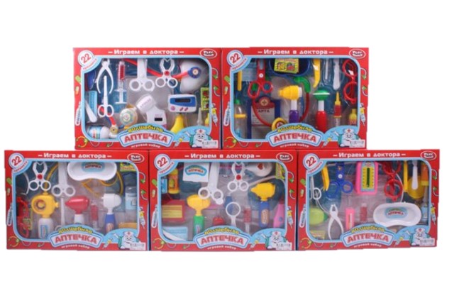 Детский игровой набор доктора "Волшебная аптечка" 22 предмета, PlaySmart, красный