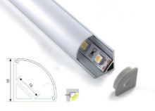 Алюминиевый угловой профиль для светодиодной ленты с экраном 16х16мм