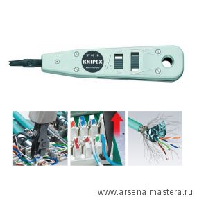 Инструмент для укладки кабелей LSA-Plus и их аналогов, UTP и STP 0,4 - 0,8 мм L-175 мм (СПЕЦ. СЪЕМНИК ) KNIPEX KN-974010