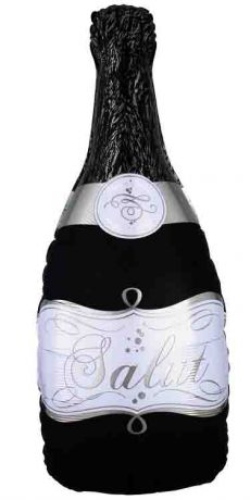 Шар-фигура Бутылка шампанского черная (92 см)
