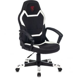 Игровое кресло Zombie 10 WHITE, экокожа/ткань, цвет черный/белый