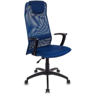 Кресло руководителя Бюрократ KB-8 синий TW-05N TW-10N сетка с подголов. крестовина пластик