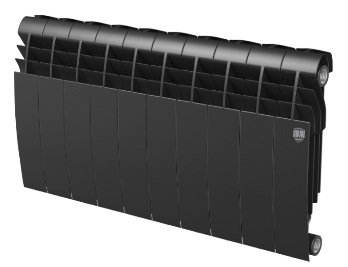 Радиатор биметаллический Royal Thermo BiLiner 350 Noir Sable – 10 секций, 12 м2, боковое подключение