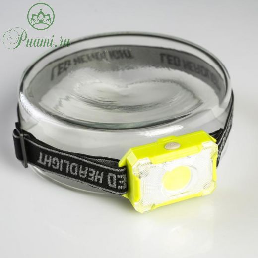 Фонарь налобный "Мастер К", 4.5 х 6.5 см, 1 режим, 3 ААА, микс