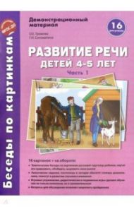 Беседы по картинкам. Развитие речи детей 4-5 лет. Часть 1. 16 рисунков формата А4 с текстом / Громова О. Е., Соломатина Г. Н.