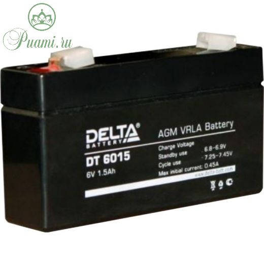 Аккумуляторная батарея Delta DT6015, 6 В, 1.5 А/ч