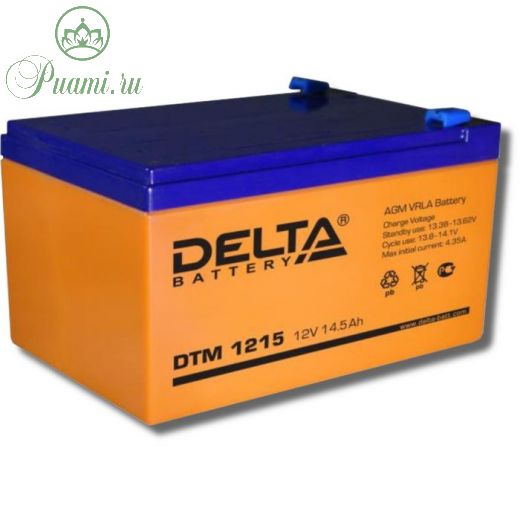 Аккумуляторная батарея Delta DTM1215, 12 В, 14.5 А/ч