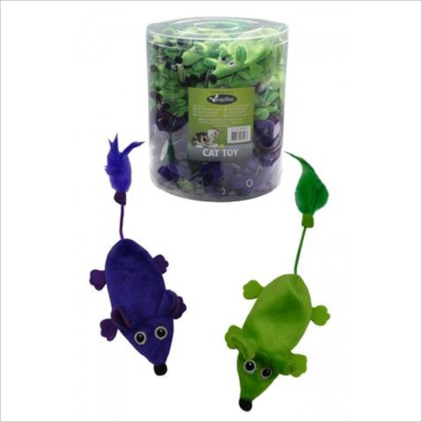 Игрушка для кошек Papillon Плюшевые мышки зеленые и фиолетовые 60х11см