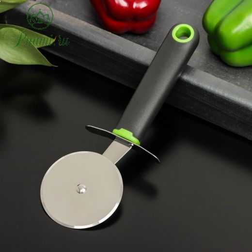 Нож для пиццы и теста Доляна Lime, 20,5?6,5 см, цвет чёрно-зелёный