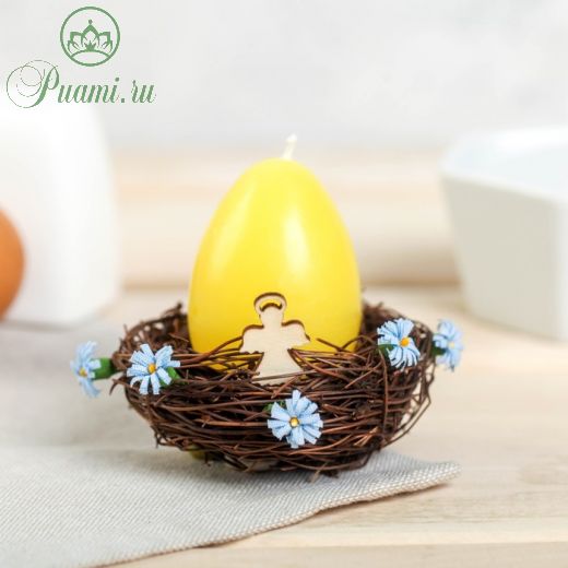 Свеча-яйцо в гнезде «Ангел», 8.5 х 8 см