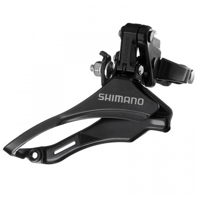 Переключатель передний SHIMANO FD-TZ30, 3х6/7/8 скоростей, верхняя тяга, посадка 28.6, на 42 зуба, без болта крепления