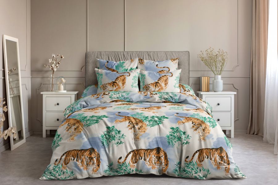 Поплин [разноцветные] Тигры постельное белье