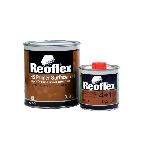 Грунт Reoflex 4+1 прямо на металл 0,8+0,2л. серый комплект с отвердителем
