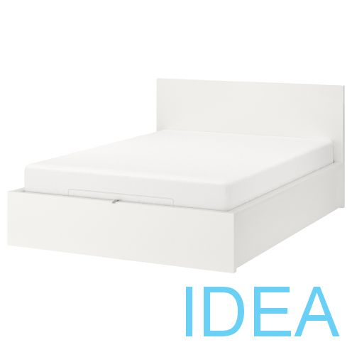 MALM МАЛЬМ MALM МАЛЬМ Кровать с подъемным механизмом, белый, 180x200 см Кровать с подъемным механизмом 180x200 см