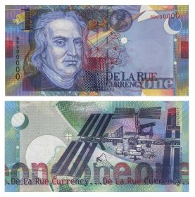 Тестовая банкнота - Исаак Ньютон. De La Rua. 1999 Серия Космос UNC Великобритания