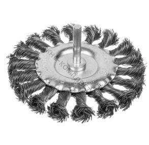 Щетка-крацовка дисковая, со шпилькой, витая стальная проволока, d=100мм, (шт.) 45-3-210