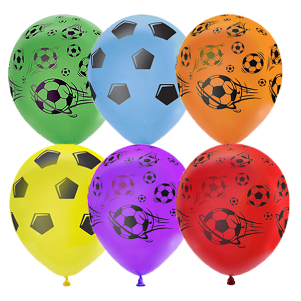 Футбол разноцветные латексные шары с гелием