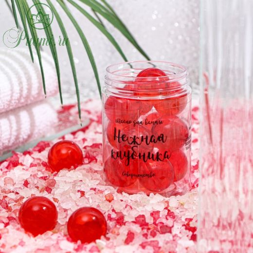Масло для принятия ванны красное с ароматом клубники, 10шт, 4 гр