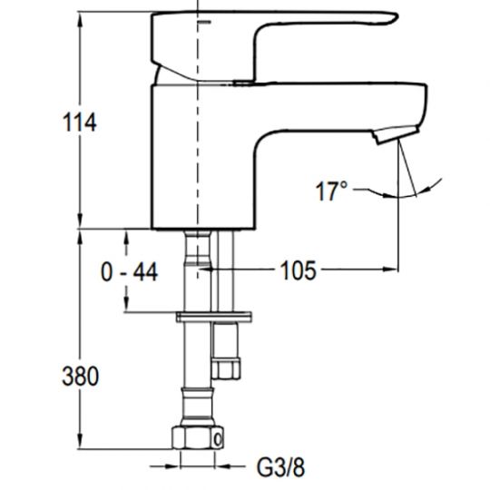 Смеситель для раковины с донным клапаном Jacob Delafon July E16027-4-CP схема 5