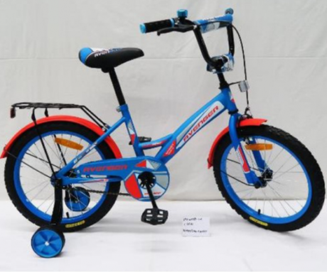 Велосипед 12" AVENGER NEW STAR голубой/красный неон