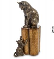 Статуэтка «Кошка с котенком - воспитание» 18x12.5 см, h=29.5 см (WS-883)