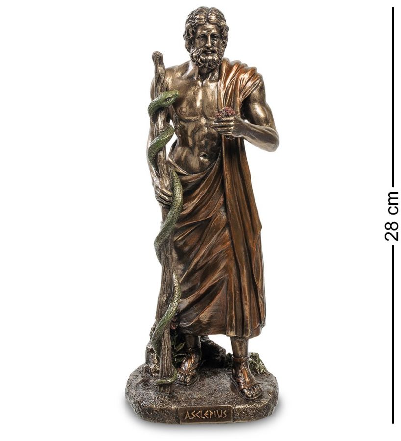Статуэтка «Асклепий - бог медицины и врачевания» 10x8 см, h=28.5 см (WS-889)