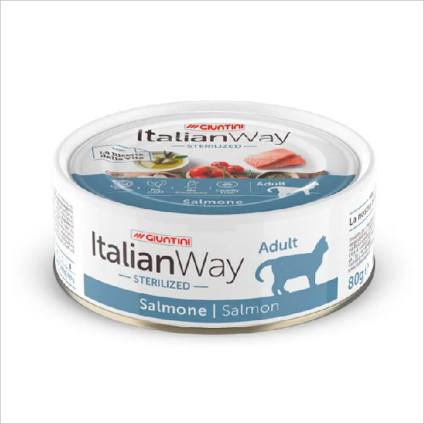 Влажный корм для стерилизованных кошек Italian Way с лососем 80 гр