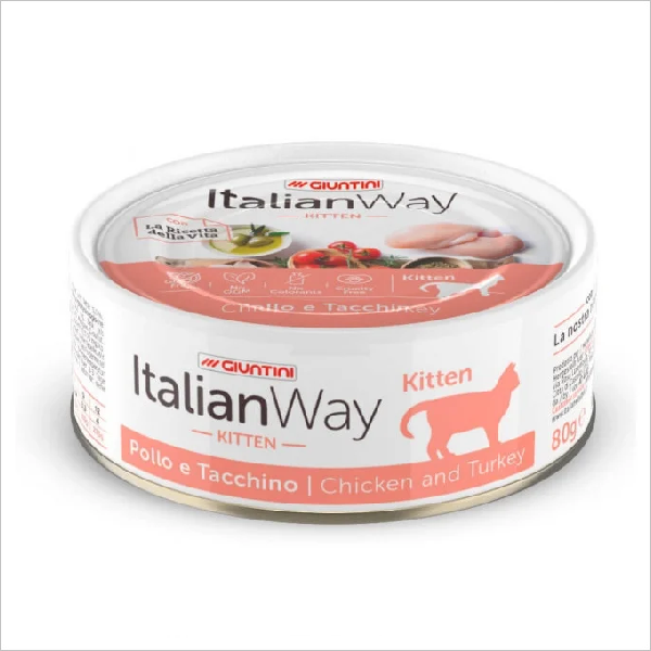 Влажный корм для котят Italian Way с курицей и индейкой 80 гр