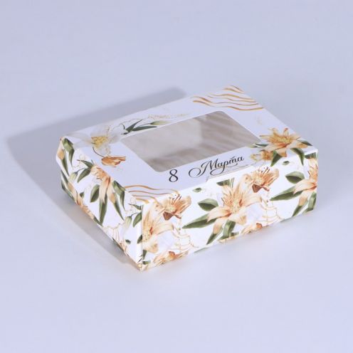 Коробка складная «Лилии», 10 × 8 × 3.5 см