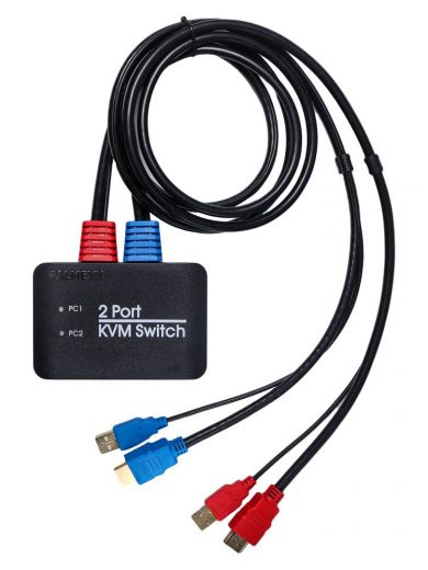 Коммутатор PALMEXX KVM-переключатель HDMI+USB на 2 компьютера с пультом ДУ