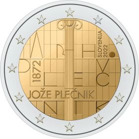 150 лет со дня рождения Йоже Плечника 2 евро Словения 2022