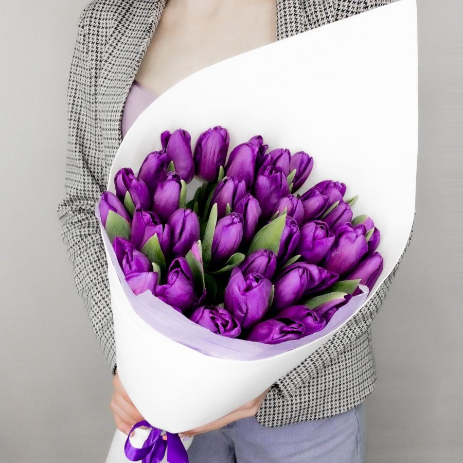 Тюльпаны фиолетовые (от 15шт)