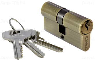 Ключевой цилиндр MORELLI ключ/ключ (60 мм) 60C AB Цвет - Античная бронза