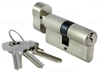 Ключевой цилиндр MORELLI с поворотной ручкой (60 мм) 60CK SN Цвет - Белый никель