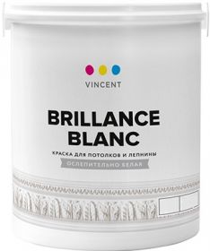 Краска для Потолков и Лепнины Vincent I2 Brillance Blanc 0.8л Ослепительно Белая / Винсент Бриллианс Бланк