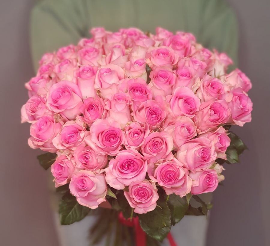 Акция! 51 розовая роза 50 см