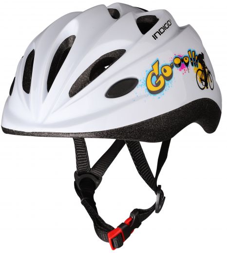 Шлем велосипедный детский INDIGO GO 10 вентиляционных отверстий IN072 48-56см Белый