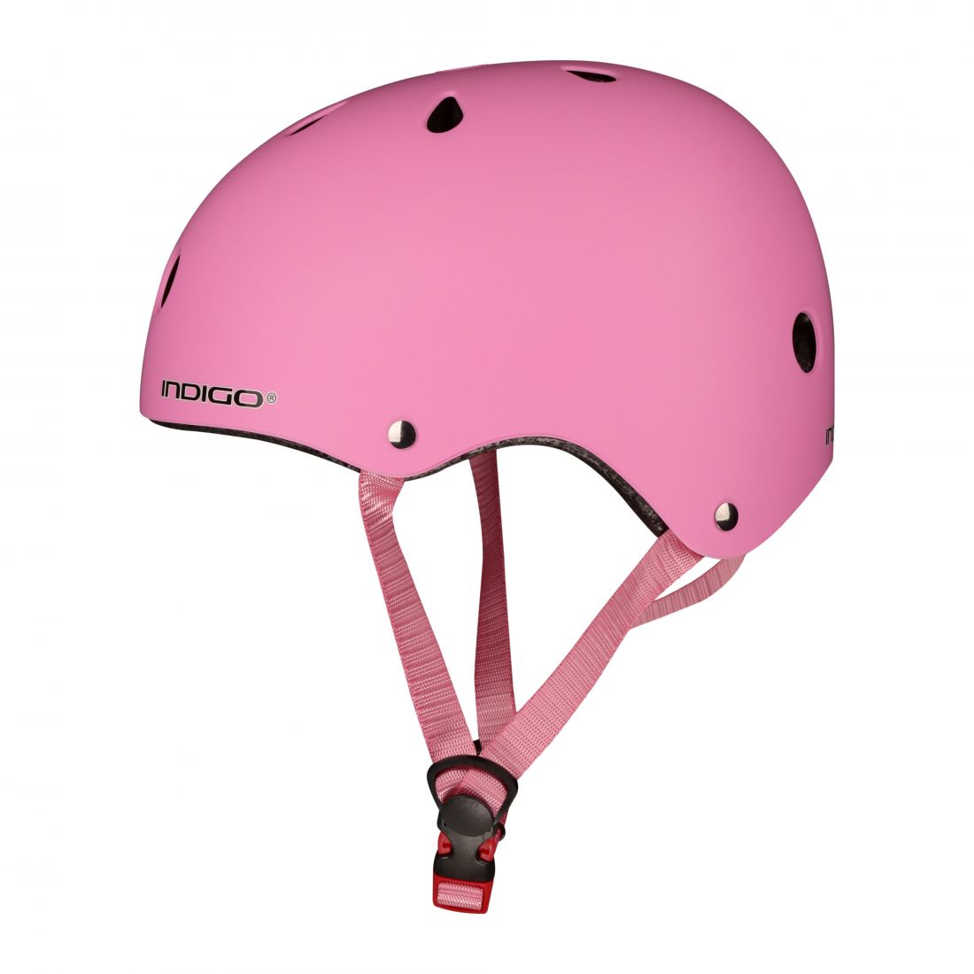 Шлем для скейтбординга детский INDIGO 11 вентиляционных отверстий IN319 51-55см Розовый