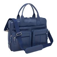 Кожаная мужская деловая сумка Blackwood Hackford Dark Blue
