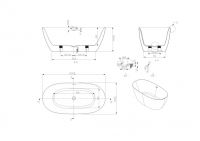 Отдельностоящая акриловая ванна ART&MAX Genova AM-GEN схема 3