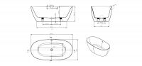 Отдельностоящая акриловая ванна ART&MAX Genova AM-GEN схема 4