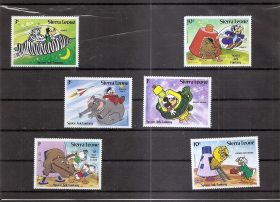 Мультфильмы Дисней Космическая фантастика Сьерра-Леоне 1983 серия марок